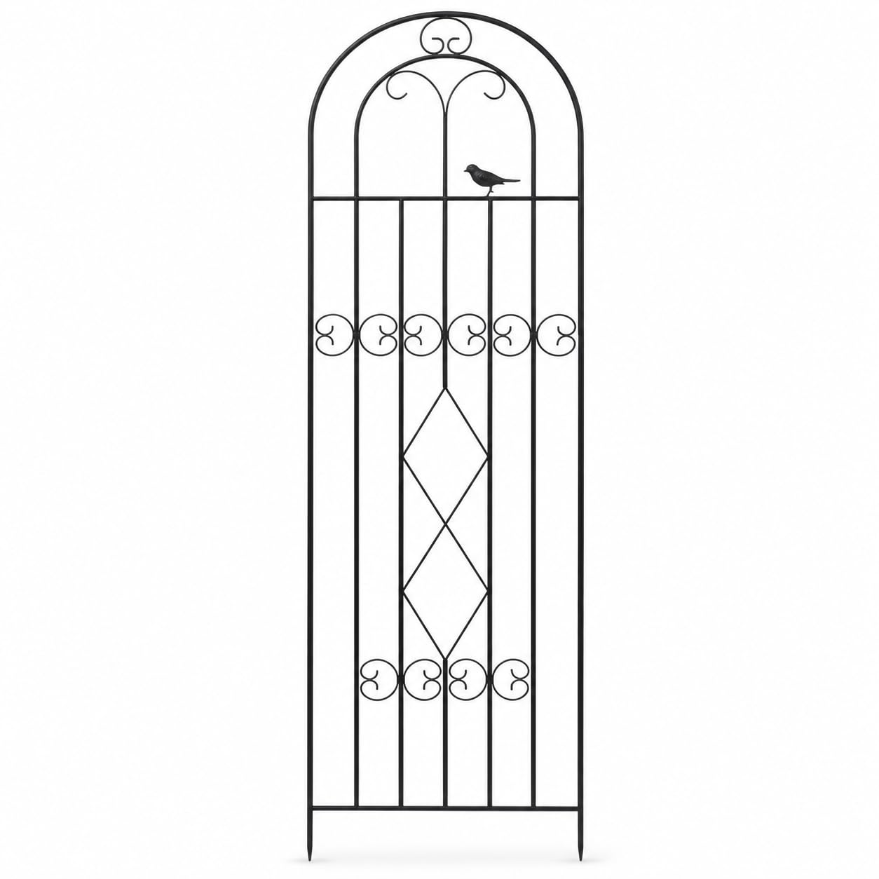 Garden Metal Trellis for Climbing Plants, Roses, and Vines - Outdoor Plant Support Frame Medium Black 220cm H x 50cm W-image-45