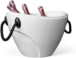 Champanheira Balde de gelo13L com alça e parede dupla para 4 garrafas - Sofisticação e praticidade para suas comemorações.