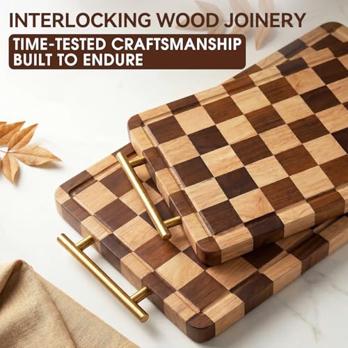 Tabla de Cortar Rectangular de Madera con Mango y Ranura para Jugos miniatura 7