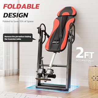 YOLEO Inversion Table Massage & Heat Inversion Table 2025 New Inversion Table for Back Pain Relief Equipment w/Remote Control, Reversible Ankle Holders, Heavy Duty up to 320lbs