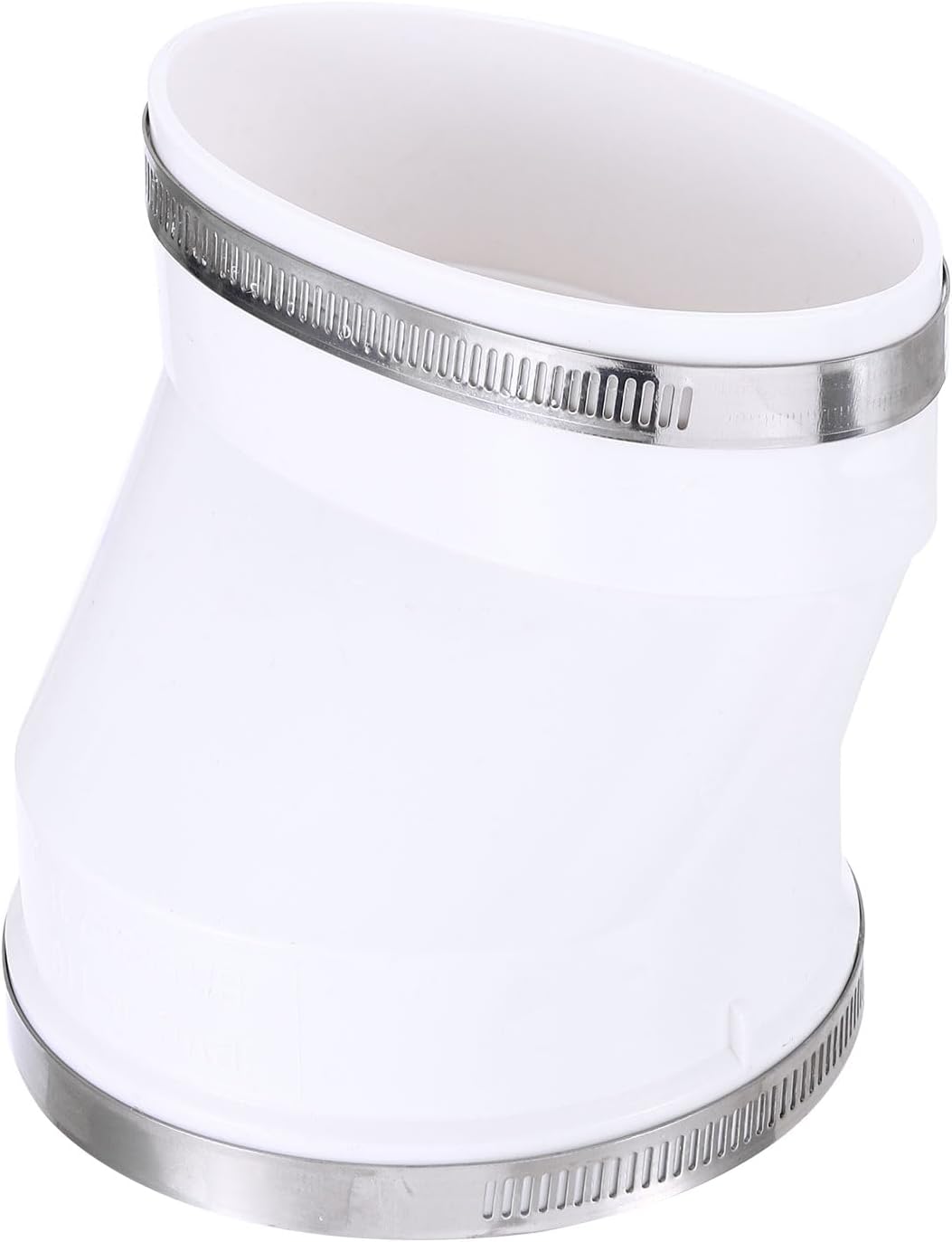 PATIKIL Duct Adapter Round to Oval, 4" Oval Recessed Dryer Vent Hose Connector Adapter with Stainless Steel Clamp for Air Exhaust Ventilation Systems, White