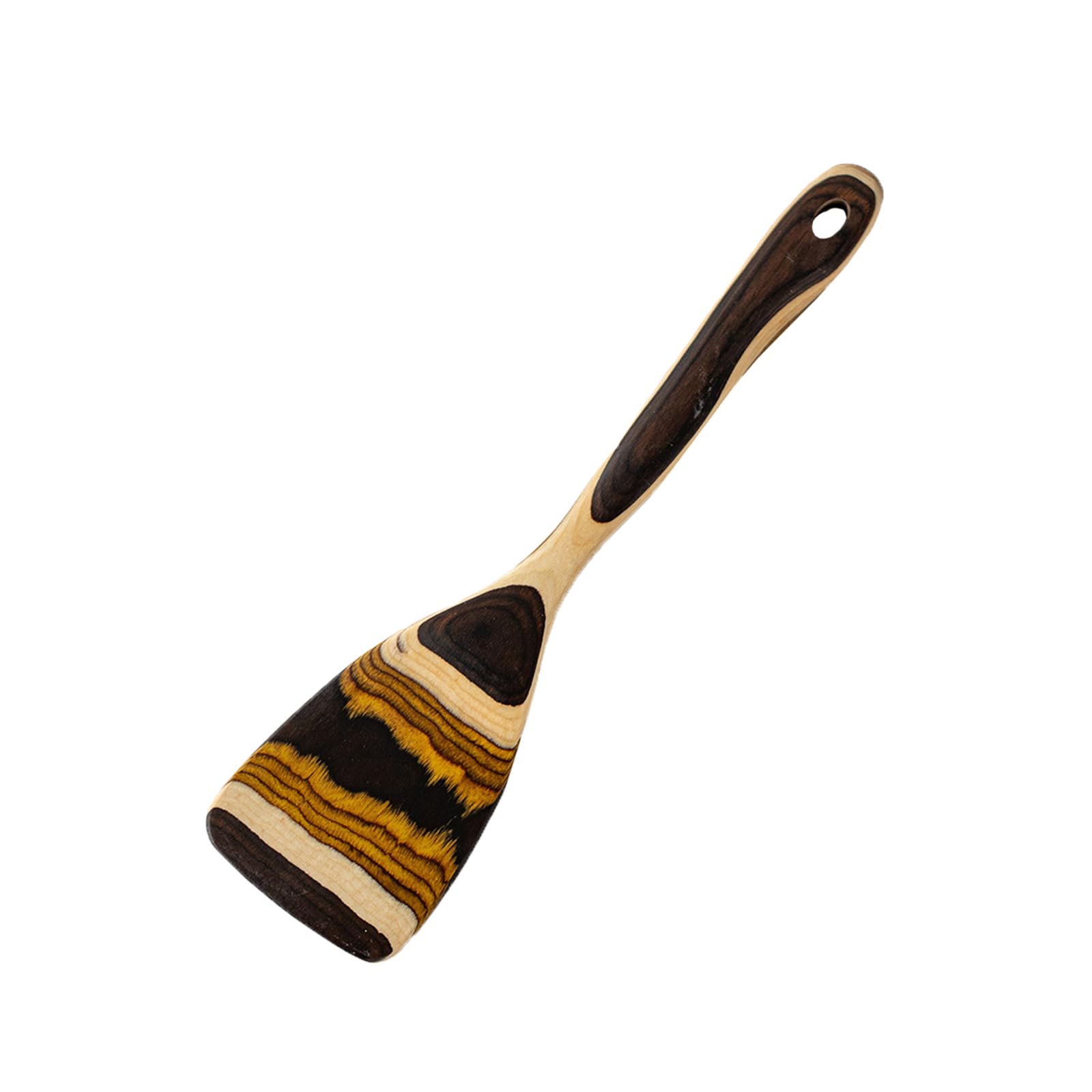 Mekalero Premium Wooden Cookware with Ergonomic Handle Gradients Color Finish Cooking Spoon Pastas Spatula Tool Wood Kitchen Utensils
