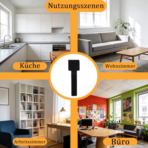 30 Stück Kabelhalter Selbstklebend, Kabelmanagement Set aus Klettband mit Starkem Kleber - Kabelorganizer für Schreibtisch, TV, Homeoffice, Wiederverwendbar (Schwarz, Klein)