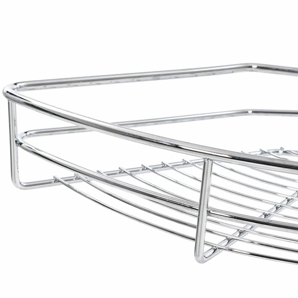 Cesta de alambre de cocina de 2 niveles, giratoria 180 grados, 75 x 38 x 80 cm, con estantes, ahorra espacio, organizador para utensilios, cubiertos, cuchara, escurreplatos y accesorios
