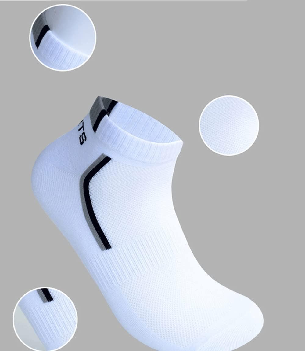 Men's Thin Breathable Sport Mesh Boat Socks Sweat-absorbing Deodorant Short Tube Sports 10 Pieces=5 Pairs