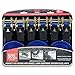 Mann Ratchet Tie Downs Straps 6-Pack with S-hooks 1-Inch x 15-Feet 500 Lbs Load Cap - 1500 Lb Break Strength