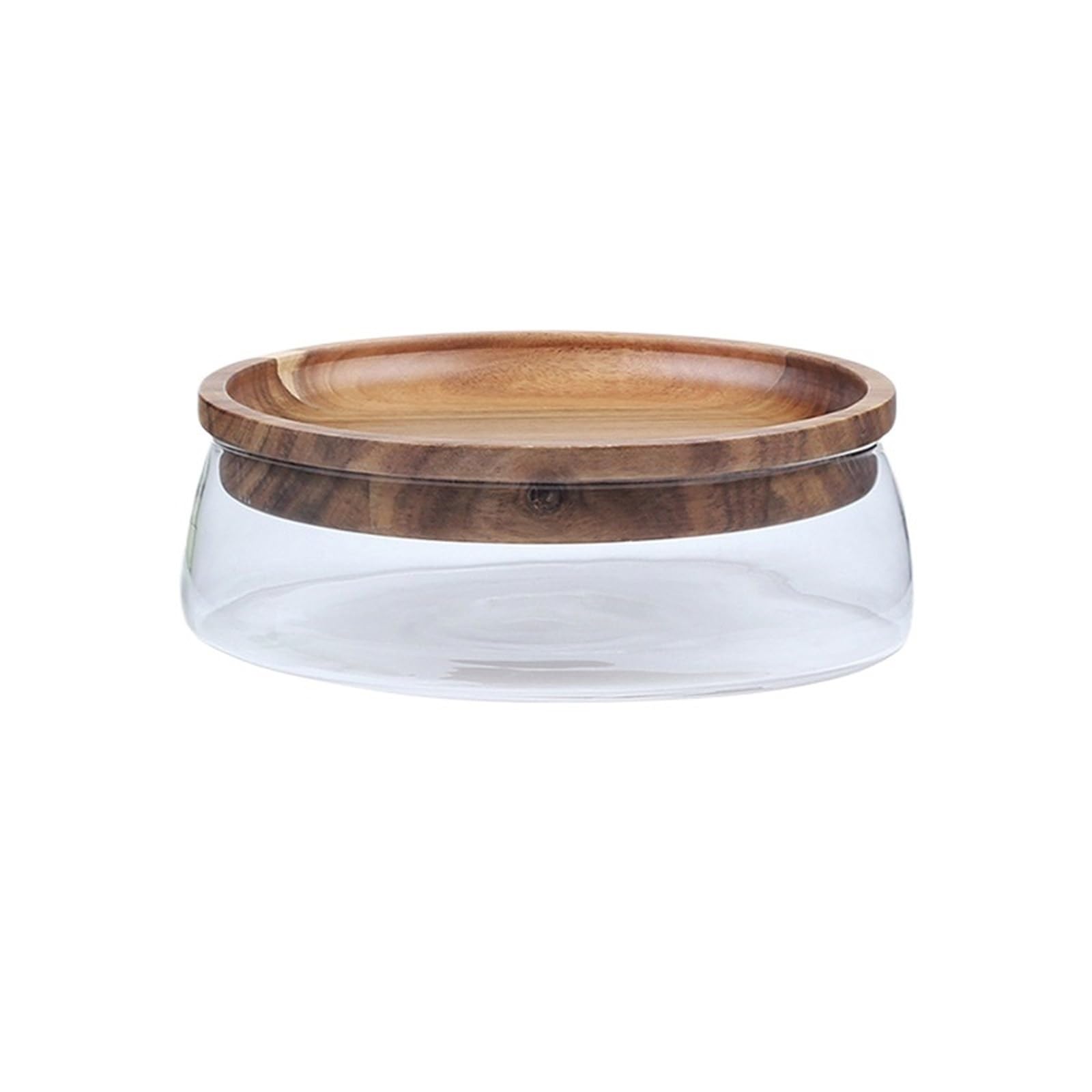 Vorratsgläser Kreativer Vorratsbehälter for Lebensmittel aus Glas mit Holzdeckel, versiegeltes for Küchensnacks und Früchte(B)