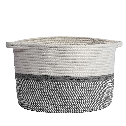 mee'life Cotton Rope Basket-Woven Storage Basket, Large Basket, Blanket Basket, Living Room,Toy Basket, Pillow Basket, Round Basket