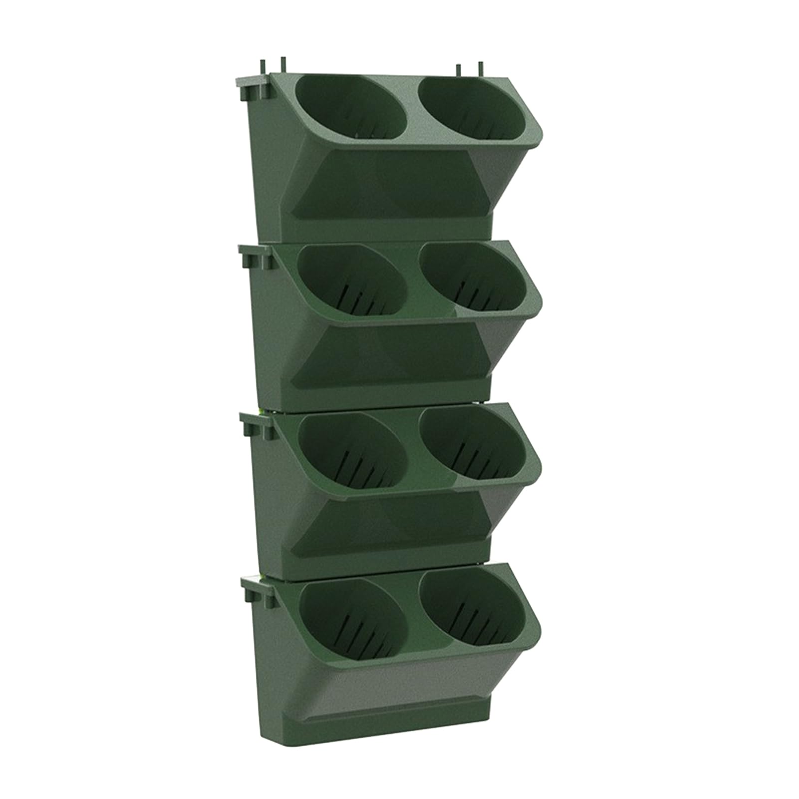 8 Pocket Vertical Wall Planter Plastic Wall Hanging Flowerpot Garden Self Watering Wall Mounted Planter, Balcony Planter, Railing Planter, Garden Balcony Decor(Dark green)