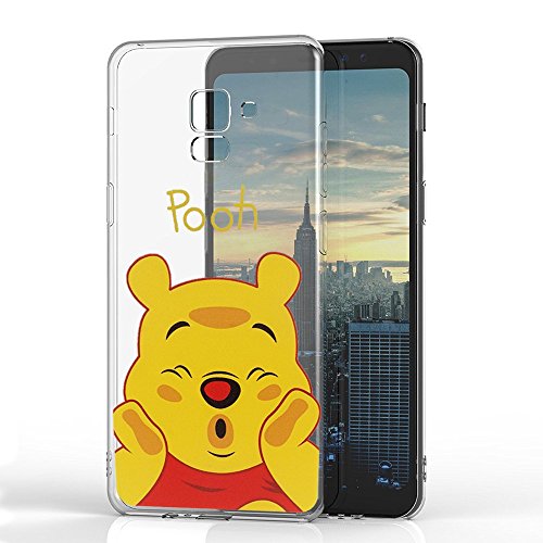 ShopInSmart - Carcasa transparente de silicona TPU para móvil con diseño de dibujos animados de Disney, alegres Navidades Para Samsung Galaxy A8 (2018) A530F 5.6"