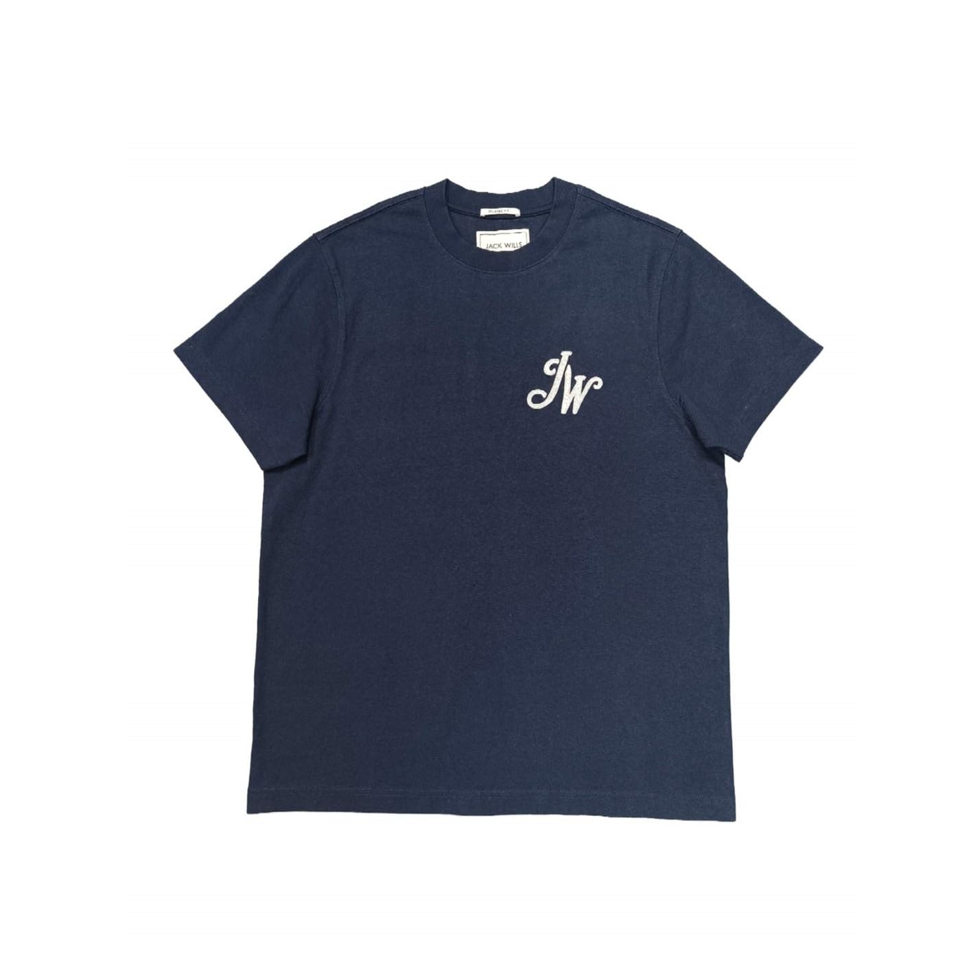 Jack Wills Men's Jw Script Initial Regular Fit T-Shirt - Navy - L