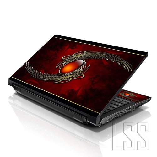 LSS 15, 39,6 cm (15,6 Zoll) Notebook Laptop Skin Aufkleber für 13,3 ", 14" - 15,6 "16", HP, Dell, Lenovo, Asus, Compaq, Apple, Acer, inkl. 2 Wrist Pad Schild), Rot