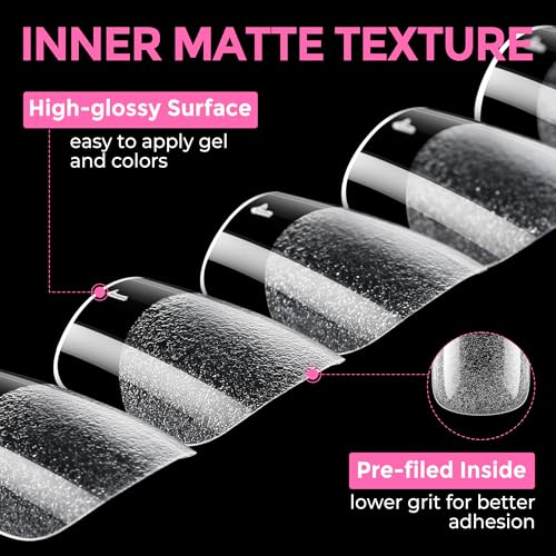 Image of UNA GELLA Extra Short Square Nail Tips XS 216pcs Pre-shape Extra Short Square Press on Nails Gel Tips Full Cover Acrylic Nails False Nails For DIY Salon 12 Sizes