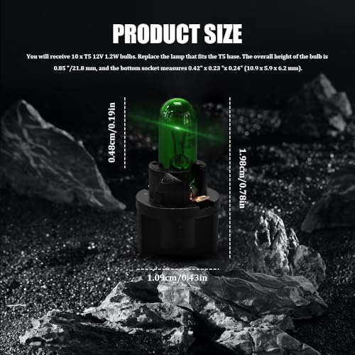 Kit 10 lámparas halógenas para tablero, luz verde 12V miniatura 2