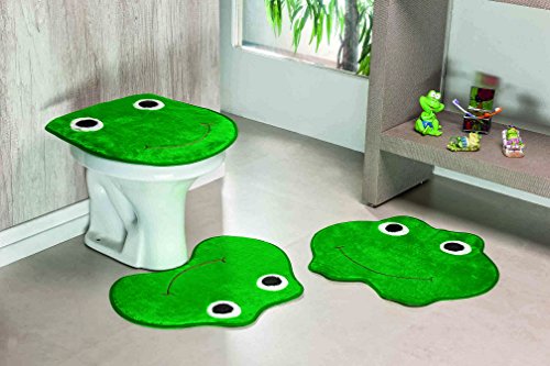 Jogo de Banheiro Formato Sapo Guga Tapetes Verde Bandeira 3