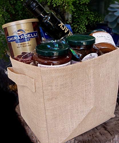 PoshNPretty Natural Burlap Storage Utility Laminated Basket 9" x 9" x 7" (6 Bags)