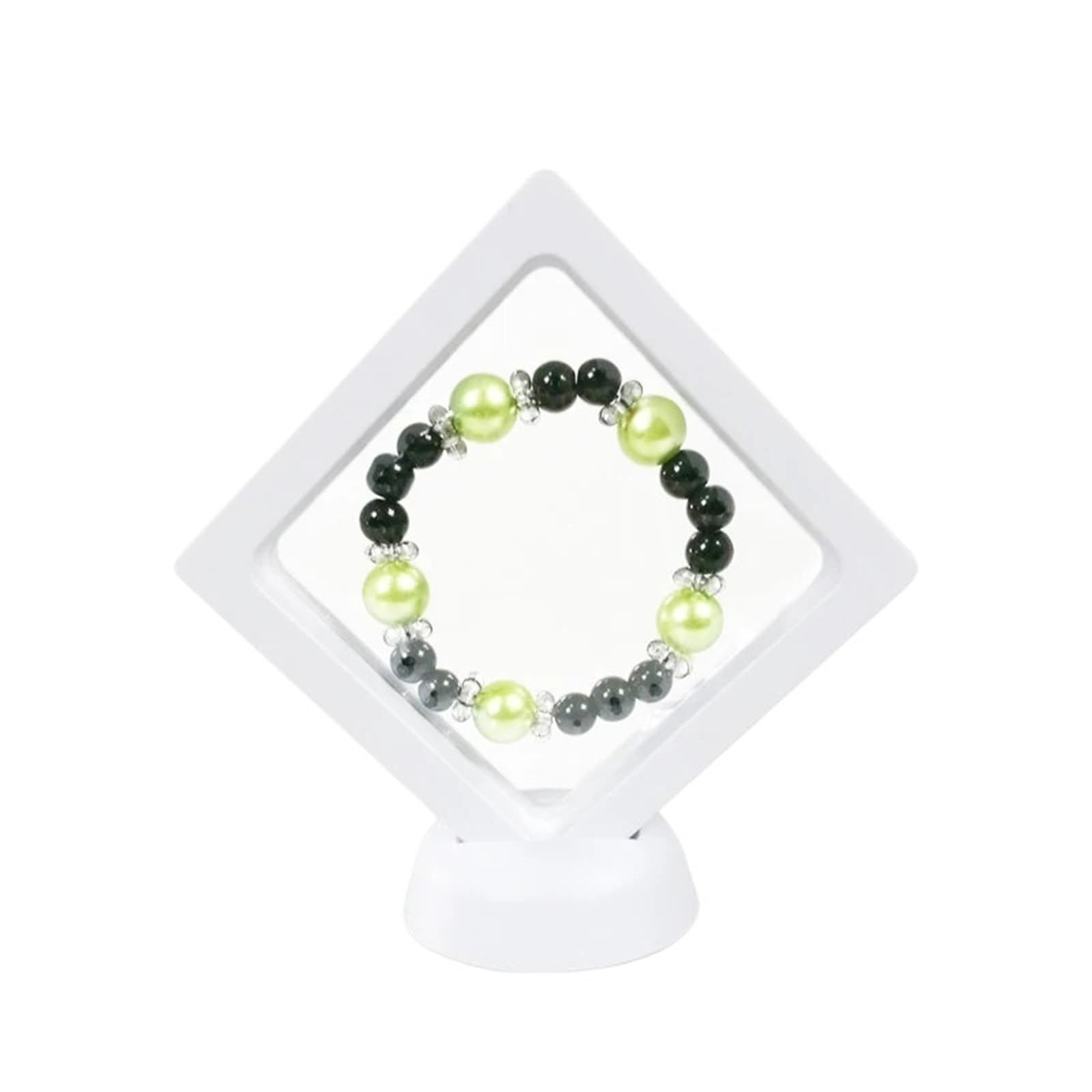 20pcs Black And White Plastic Suspended Display Case Earrings Coins Gemstones, Rings Jewelry Storage PET Film For Earring Necklace Bracelet(White 9x9cm)
