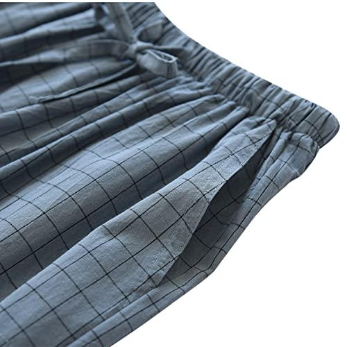 Men's Pajama Pants Cotton Pjs Bottoms Lightweight Pajama Bottoms Woven Knit Pants With Pocket3