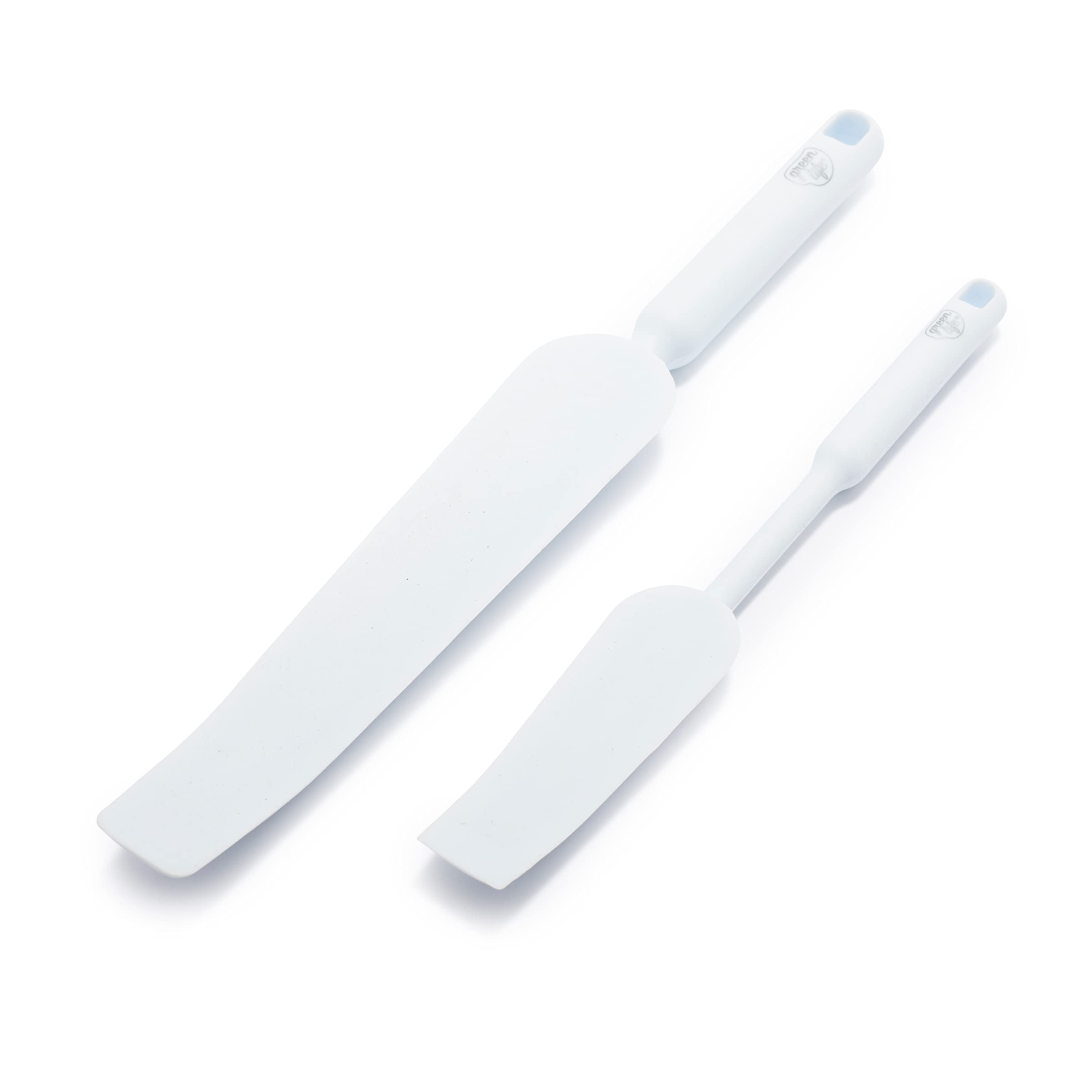 GreenLife Cooking Tools and Utensils, Easy Reach Silicone Spatula Set for Baking Mixing and Stirring, Heat and Stain Resistant, Dishwasher Safe, White