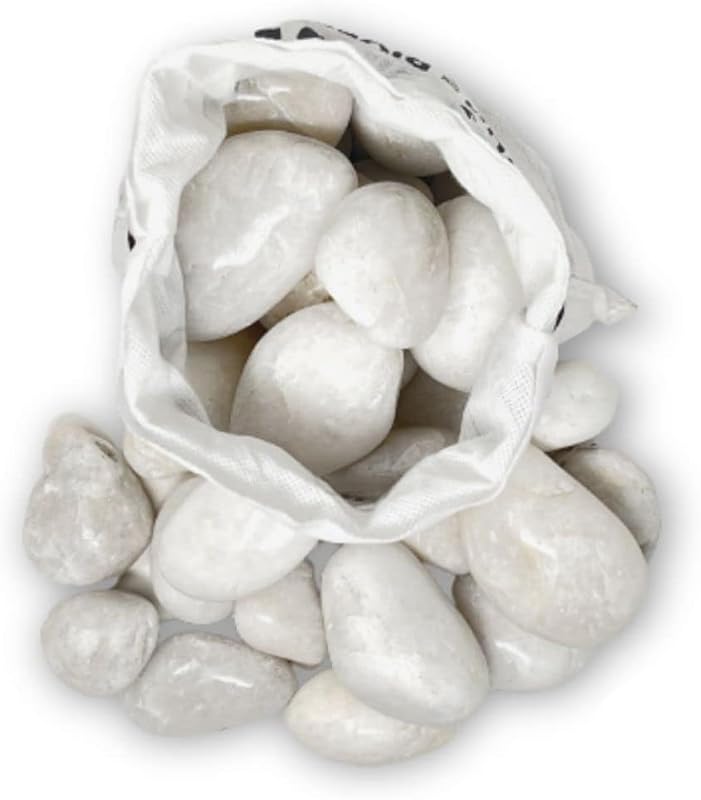 PGN White River Rocks for Plants - 40 Lbs 1-3 Inch Polished Decor Stones