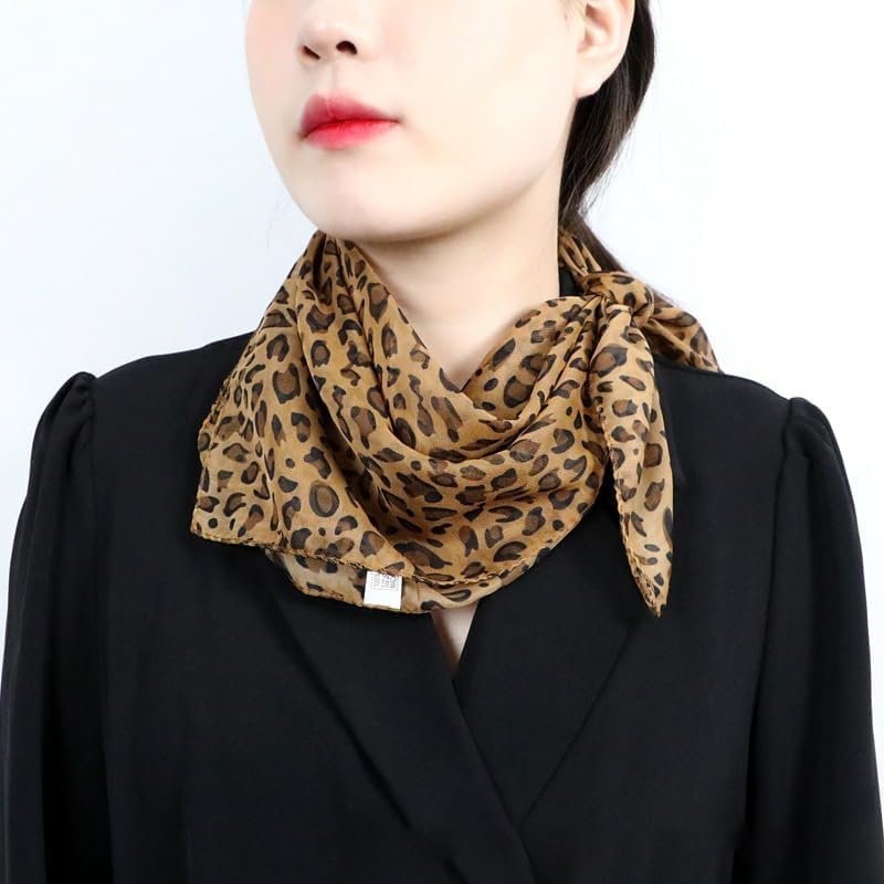 Chiffon Sheer Neck Scarf - Vintage Handkerchief Square Scarf Lightweight Bandana Halloween Costume Accessory4