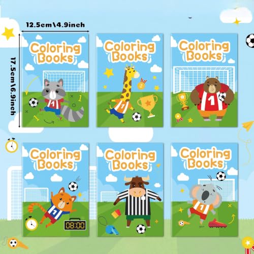 Image of Bulk Soccer Coloring Books, 96Pcs Mini Drawing Booklet for Kids | Sports Ball Theme DIY Art Coloring Book for Toddlers Toddlers Holiday Birthday Party Goodie Bags Stuffer Classroom Crafts Art