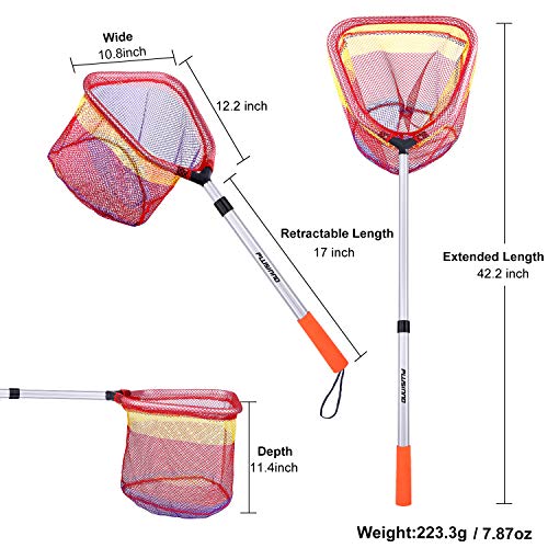 Plusinno Kids Fishing Net, Telescopic Lightweight Landing Net With Aluminum Pole Handle And Nylon Mesh, Catch And Release Net For Kids Youth Outdoor #TOP3