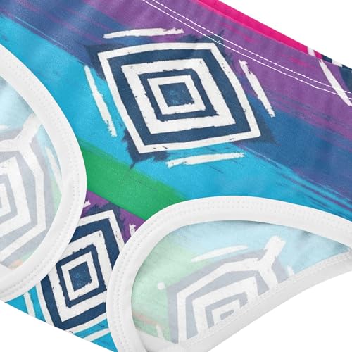 Cotton Girls Underwear Toddler Colorful Geometric Tribal Panties for Girl Colorful Underpants Briefs 2t4