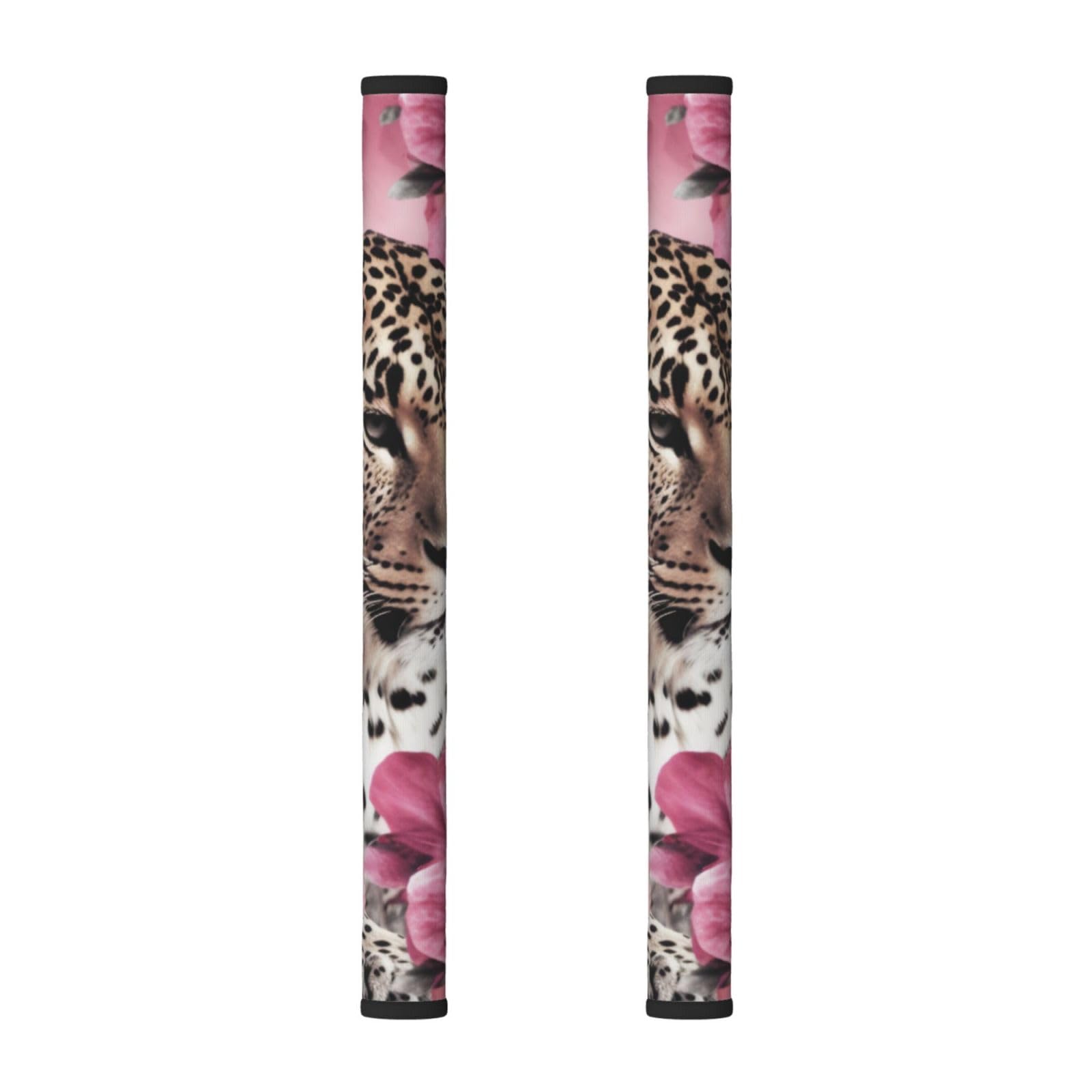 VGFJHNDF Refrigerator Door Handle Covers 2-Pack, Pink Flower Leopard Printed Protect and Decorate for Fridge Ovens Dishwashers