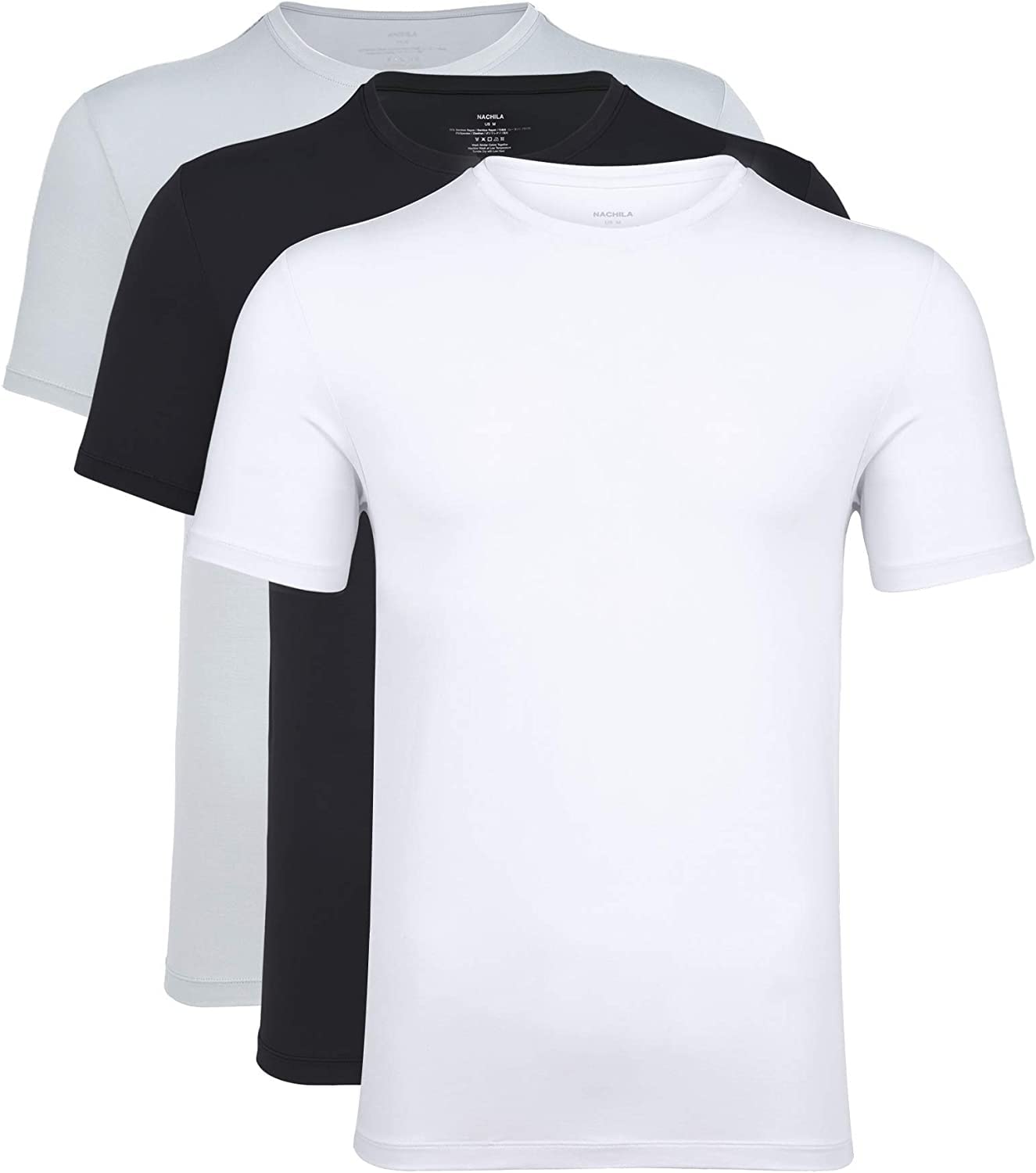 NACHILA Men's 3-Pack Bamboo Undershirts