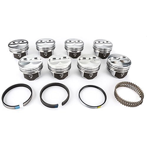 Speed Pro Chevy 350 5.7L Hypereutectic Coated Skirt Pistons & Moly Rings Compatible With 1992-97 Chevy Lt1 (Std 4.00" Bore) #TOP17