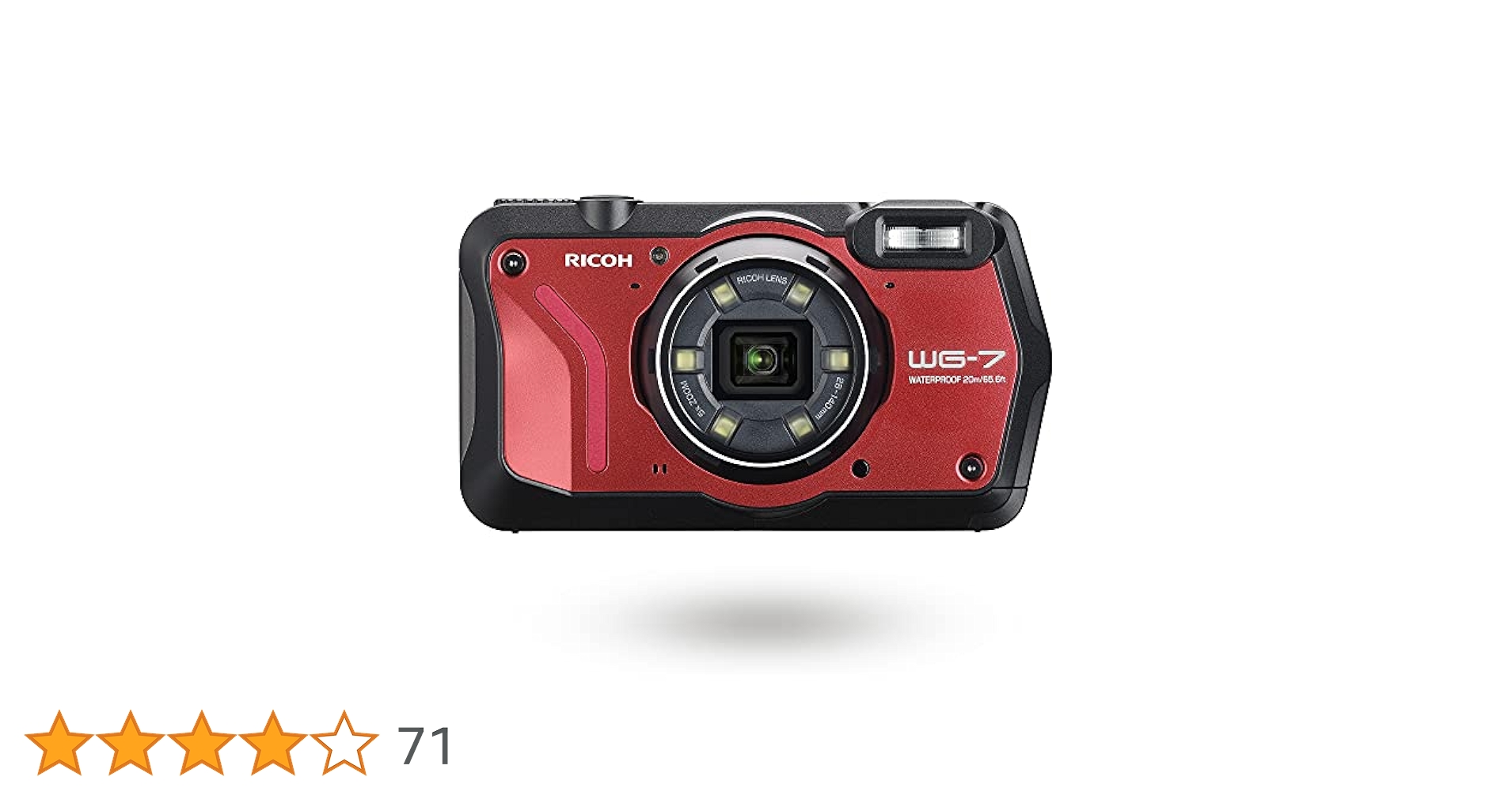 【中古】 RICOH WG-7 コンパクトデジタルカメラ Amazon | RICOH WG-7 レッド 本格アウトドアカメラ 【本格20m