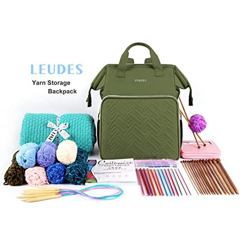 Leudes L210101 Knitting Bag Backpack, Yarn Storage Organizer Large Crochet Bag Tote Christmas Gift Yarn Holder Case For Carrying Projects thumb #5