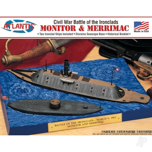 Kit Atlantis Monitor et Merrimack avec tourelle rotative et détails historiques précis