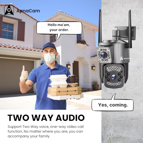Image of ApnaCam 6MP Dual Lens Wireless WiFi Outdoor Smart IP CCTV Camera | Ultra HD Double View | Two Way Talk | Motion Detection | Night Vision | Support Upto 128GB SD Card | Outdoor Survillance Camera