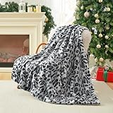 Cozy Bliss Luxury Faux Fur Throw Blanket Leopard Print, Non Shedding Double Sided Sherpa Blankets Super Soft Fluffy Thick Warm Throws Home Decor for Couch Bed Sofa Women,50
