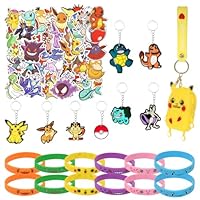 GOACRS Mitgebsel Kindergeburtstag Set, 71pcs Anime Cartoon Gastgeschenke Give Aways mit Silikon Geldbörse, Schlüsselanhänger, Silikonarmbänder und Aufkleber, Party Kleine Geschenke für Jungen Mädchen