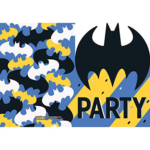 Unique Batman Multicolor Invitations (Pack of 8) - Fun Design Paper Invites for Kids Birthdays & Parties