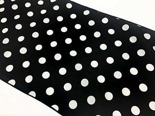 lovemyfabric Decorative Cotton White Polka Dots/Spots On Black Print for Party Events Wedding Home Decor Table Runner. 12" X 108"