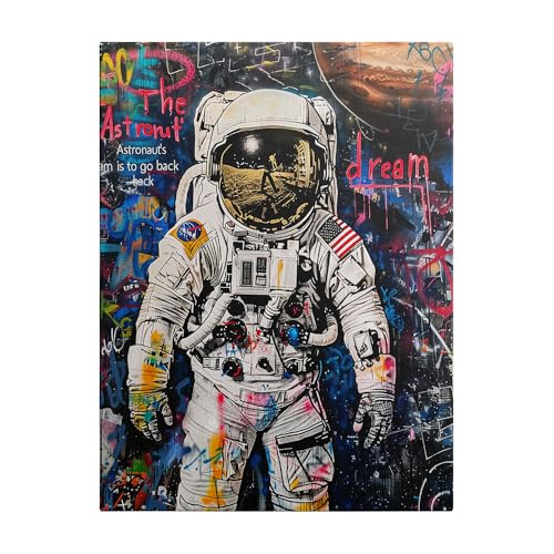 Ypxzzj Banksy Framed Graffiti Astronaut Canvas Wall Art Spaceman Posters Prints Pictures Wall Decor Modern Abstract Street Graffiti Painting Artwork for Living Room Home Decor Ready to Hang - Image 3