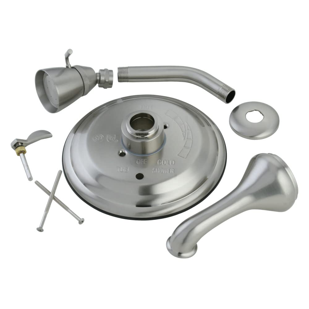 Façade douche Kingston Brass KB36380TLH nickel pour rénovation salle de bain
