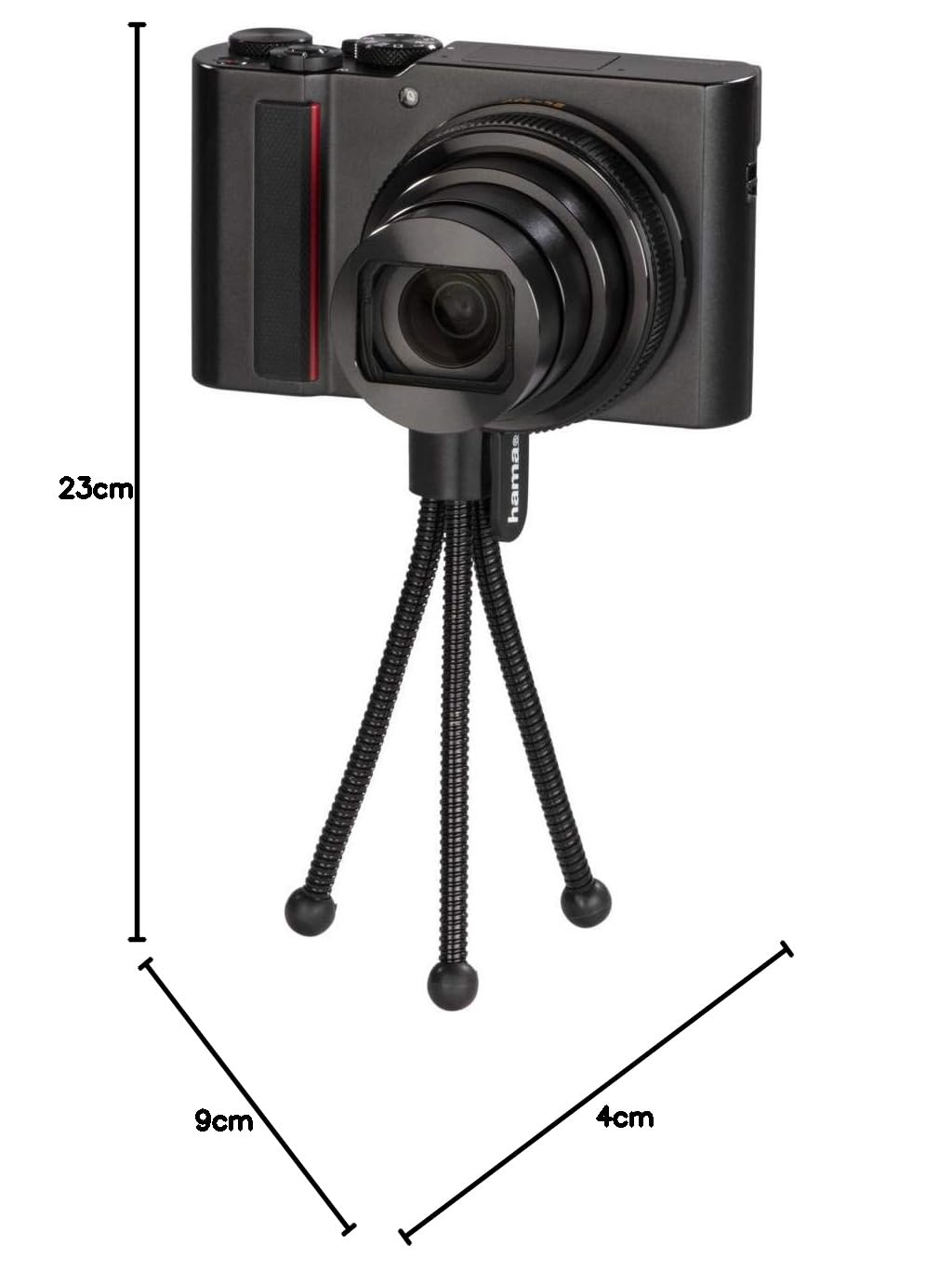 Hama Pratico mini treppiede (treppiede con gambe flessibili e clip di fissaggio) nero