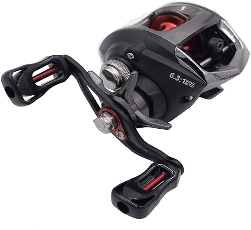 Miniatura 3 de Diwa Carretes de pesca de baitcasting para agua salada, carretes de spincasting de agua dulce, de fibra de carbono, 18 libras, 12 + 1 rodamientos de