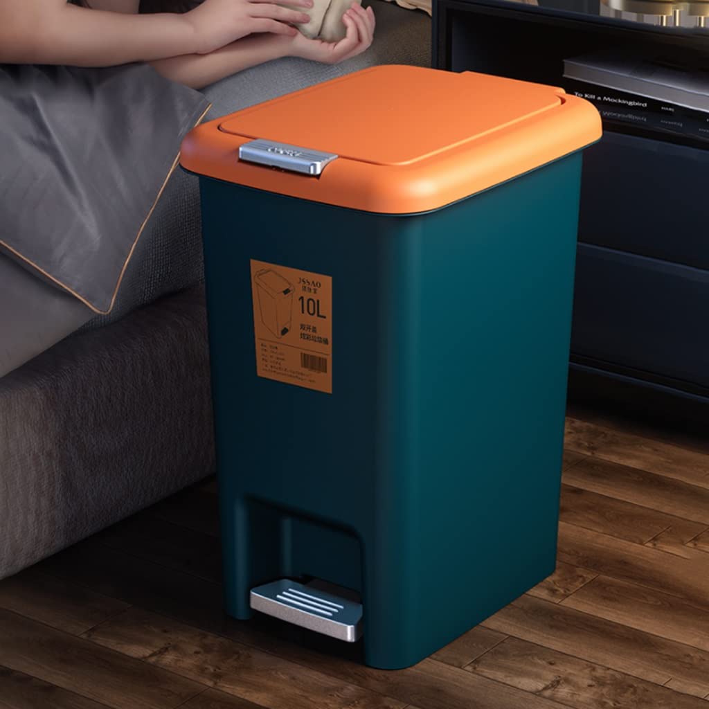 Kosze na śmieci Kosz na śmieci z demontażowym pierścieniem ciśnieniowym, kosz na śmieci pedałowy do biura, domu i kuchni, 6. 5L / 10L / 15L / 20L Kosz na śmieci Kuchnia (Size : 15L)