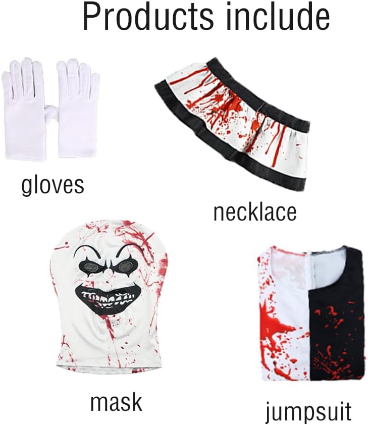 Movie Cosplay Costume Jumpsuit Uniform Outfit Full Set Halloween With Neck Mask - Image 6