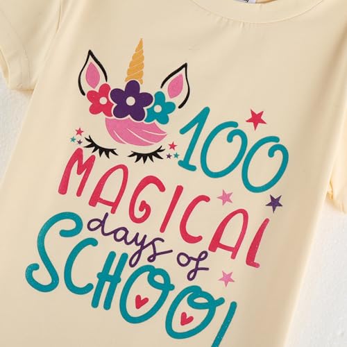 Image of 100 Days of School Shirt Girls and Kids Unicorn Heart Shirt