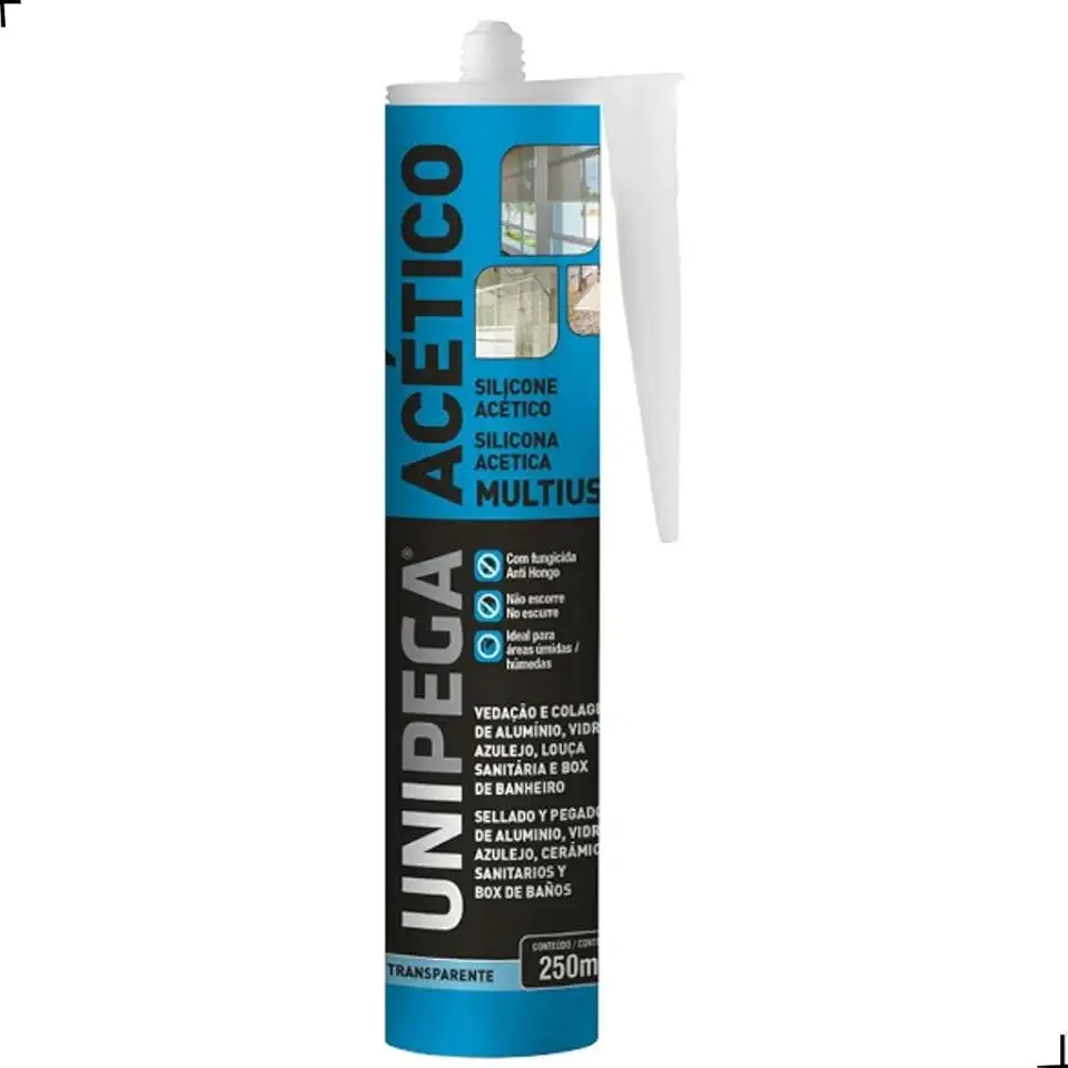 Silicone Acet. incolor 250ml - Unipega