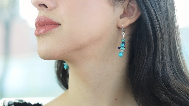 Boucles d'Oreilles Argent Turquoise Valentine - LUNAS BIJOUX