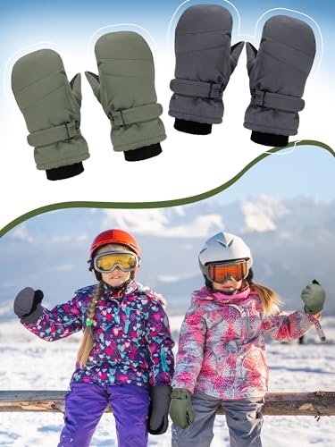 Image of SATINIOR Kids Snow Mittens Waterproof Winter Ski Gloves Warm Thicken Snow Gloves for Girls Boys