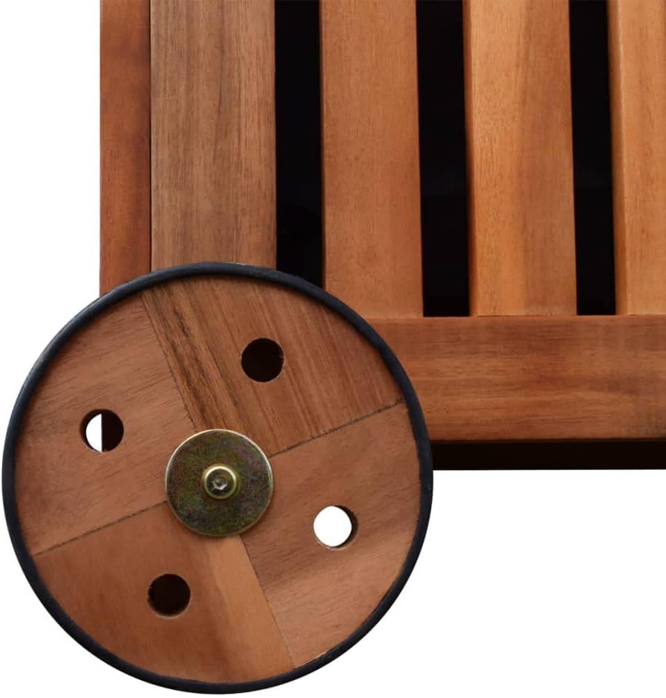 Patio Storage Box, Wooden Cushion Box, Wooden Cabinet with Wheels and Handle, For Garden, Yard, Patio Multipurpose Storage Box, 46"x20"x23" Wood